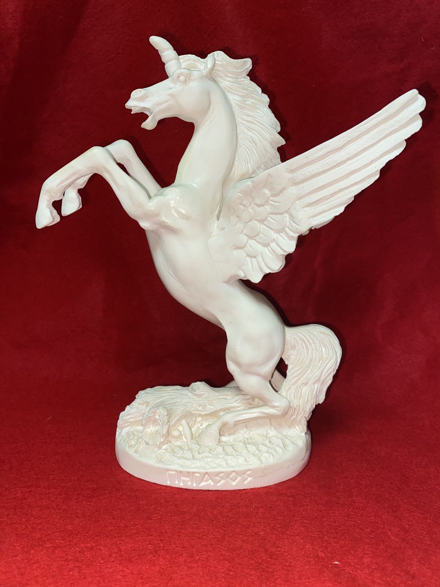 Vintage 8.5 Inch Alabaster Greek Pegasus Imported From Greece