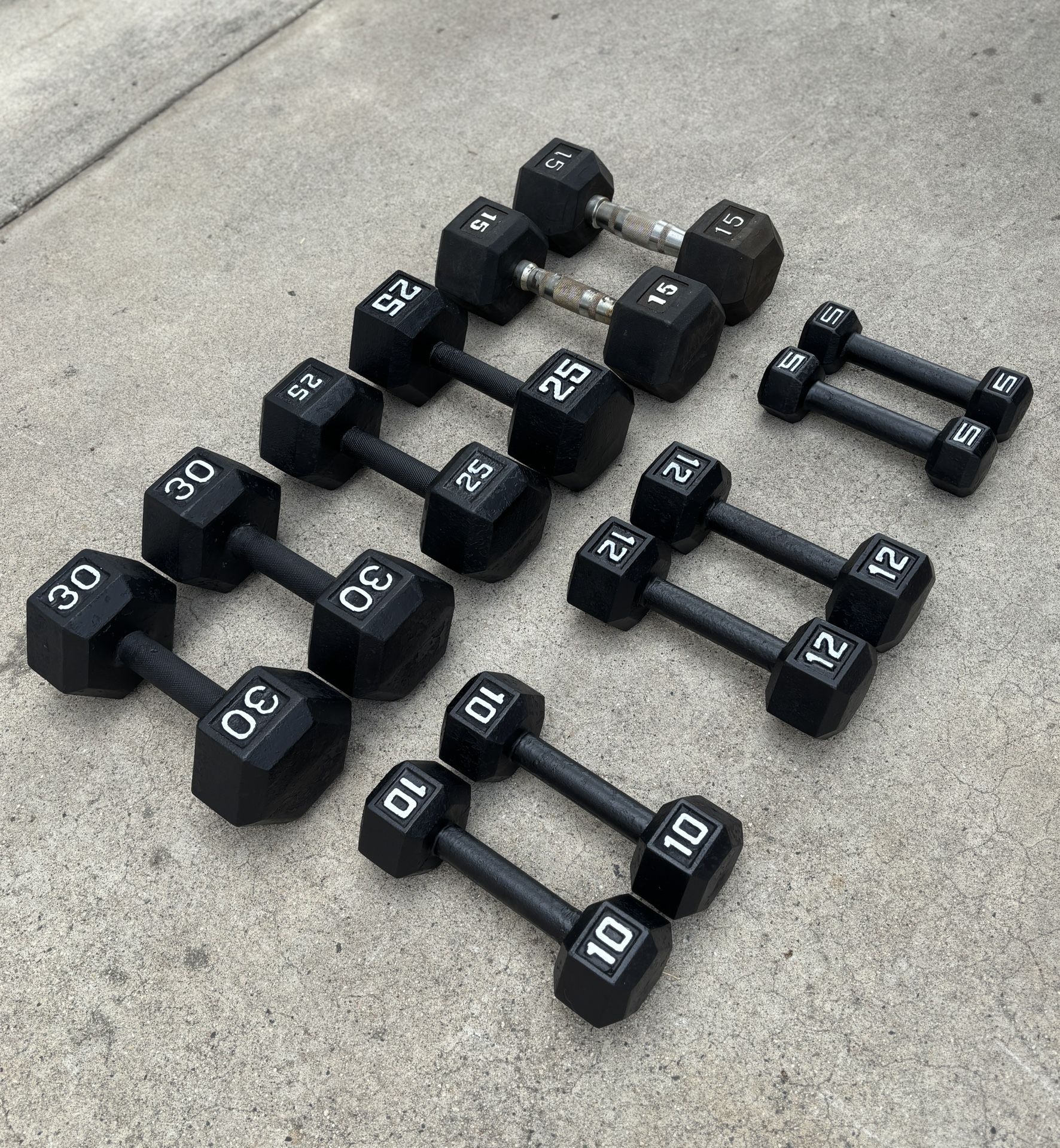 Hex Dumbbells - 194 Lbs total