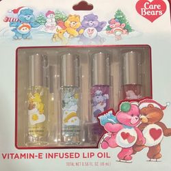 Care Bears Vitamin-E Infused Lip Oil Set - Yellow, Blue, Purple, Red