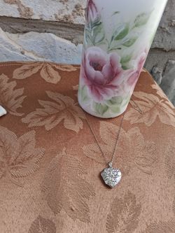 Sterling 925 love engraved in front locket w silver  chain