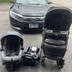 Graco - Modes/pramette Trio Travel System Stroller With Snug Ride 35 Click Connect Car Seat And EXTRA BASE TOO 