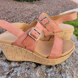  KORK-EASE Aimeho Wedge Sandals pink size 9 m 3.1/4" heels