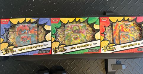 Pokemon Ascended Heroes Mega ex Box Set Meganium ~Emboar~ Feraligatr TCG
