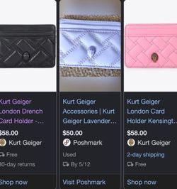 Kurt Geiger Lavender Quilted Cardholder