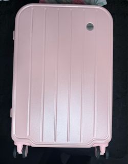 Pink hard side, rolling suitcase/luggage four wheel spinner