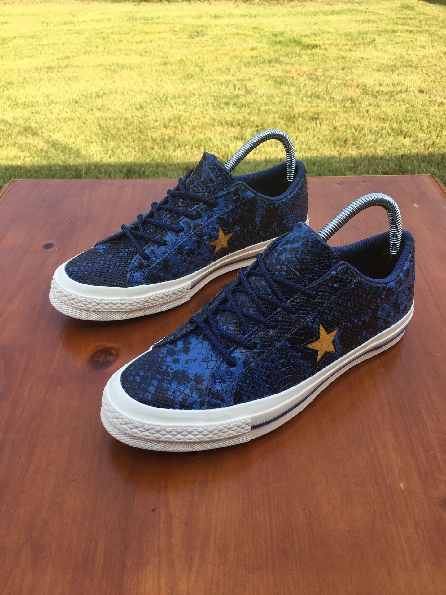 Converse Blue reptile shoes
