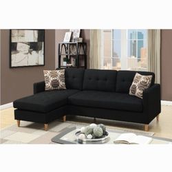 2-Pc Tufted Sectional Sofa With Reversible Chaise 