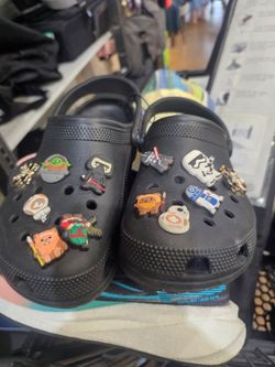 Crocs Shoes Mens 8 Womens 10  Slip On Clogs Gray Rubber Comfort Perforated Round