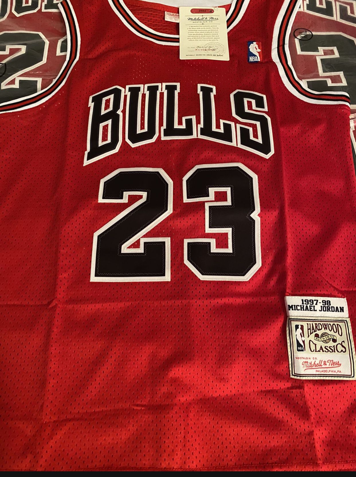 Men's Chicago Bulls Michael Jordan Mitchell & Ness Red Hardwood