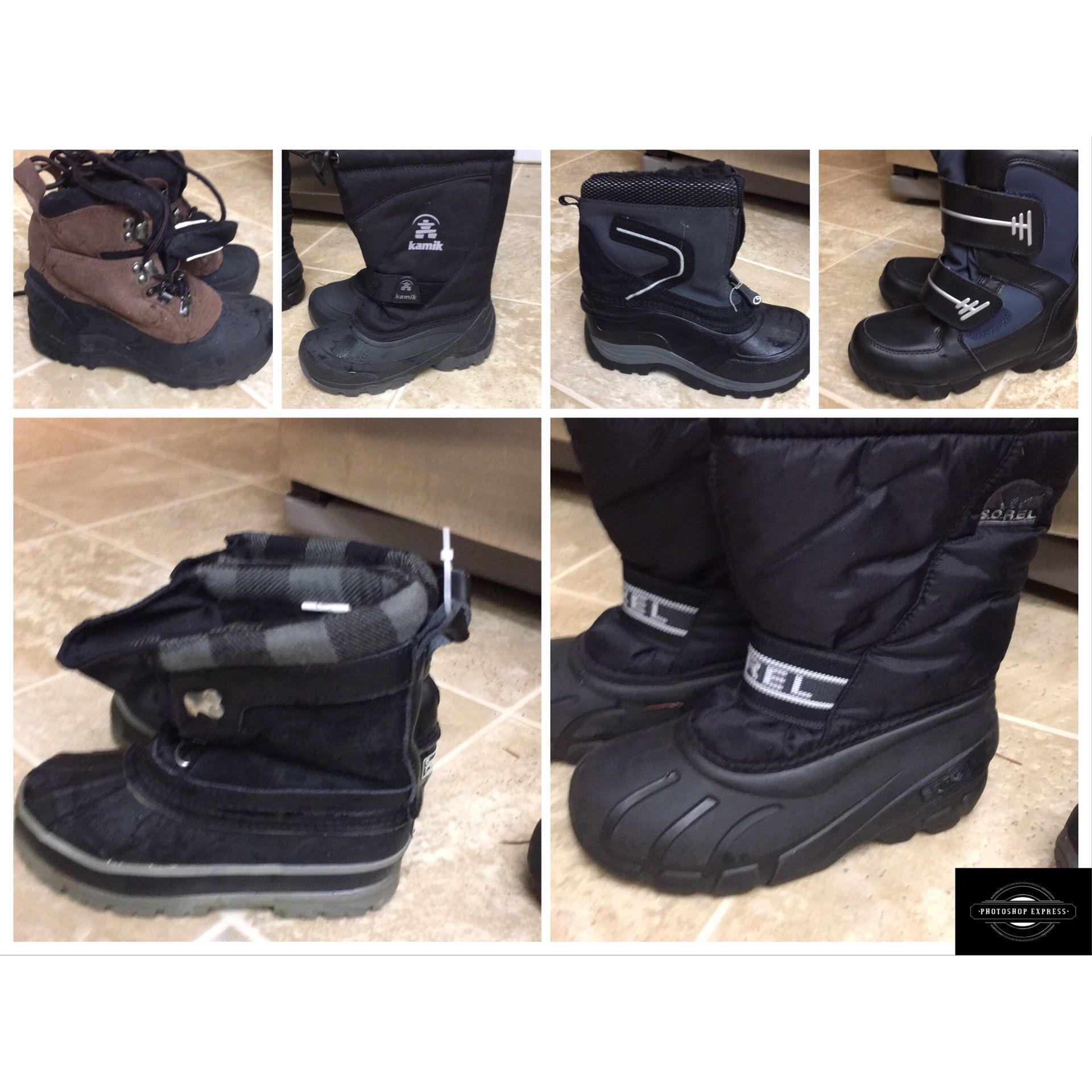 Black sorel and more size 1 Boy snow winter Boots