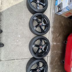 Rare Revolution Racing Rims & Tires ** Custom black on black!!! $900