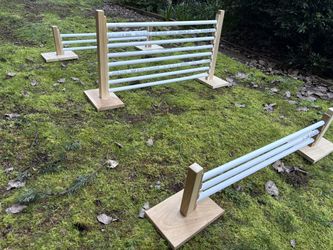 Small dog or rabbit agility /jump posts - wood and PVC