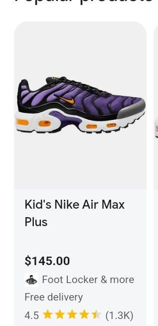 OG Purple Nike Air Max Size 5.5 Kids Puma Basketball Sneakers 5.5