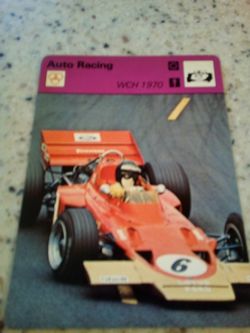 Vintage 1978 sportscaster auto racing/ wch 1970/ laurels & lilies/ jochen rindt/Olympic collector card # 25-09