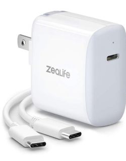 USB C Power Adapter Charger 30W, ZeaLife USB Type C Fast Charge Brick for Thunderbolt 3 Charging Port MacBook Retina 12 inch, MacBook Air 2018 3rd Ge