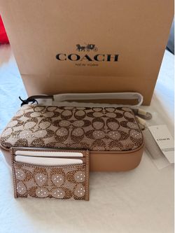 Coach Crystal Plaza & Card Holder