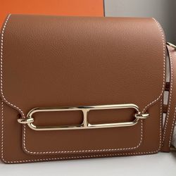 Roulis Mini Gold Evercolor Leather & Permabrass Hardware Shoulder Bag 