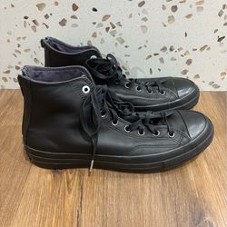 Converse Chuck Taylor All Black Leather High Tops – Size 11.5 (Men’s)