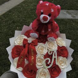 Red and white bouquet