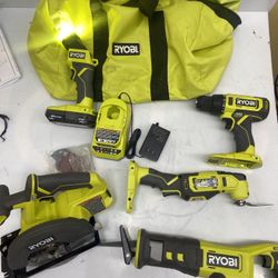 Ryobi 18-Volt ONE+ Cordless 5-Tool Combo Kit with  1.5 Ah Compact Lithium-Ion Batteries, Charger, and Bag