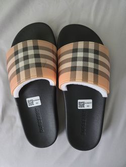Burberry Check Slide Sandals Size 43