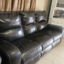 Cosco Real Leather Brown Sofa Good Conditions 