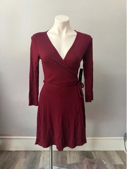 Lulus Burgundy Wrap Dress Medium