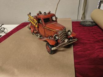 Metal Fire Truck Decor . Vintage