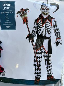 Sinister Jester Child Costume Medium 8-10
