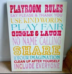 24” x 30” Canvas over Wood Playroom Wall Decor