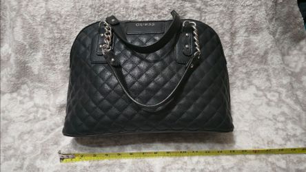 Guess Black Quilted Dome Satchel Bag