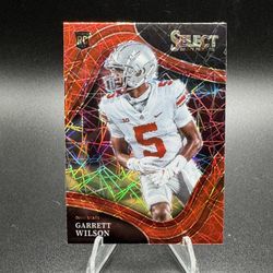2022 Panini Select Draft Picks - Field Level Garrett Wilson #104 Red Lazer Prizm