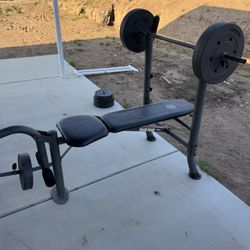 Gold Gym Bench And  Weights/ Banca Con Pesas 