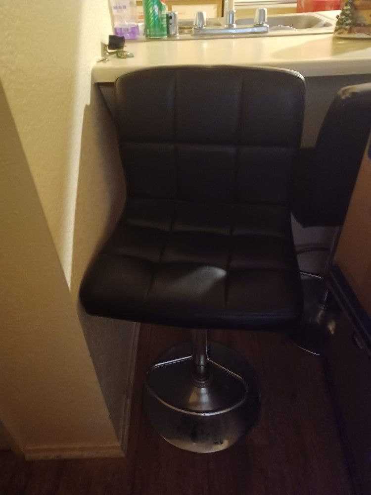2 Leather Bar Stools