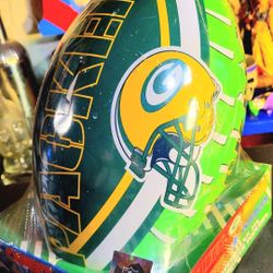 NFL, RARE/UNIQUE, GREEN BAY PACKER, NEW, FOOTBALL SHAPED BANK TIN POPCORN BOWLS, FIRM
