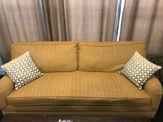 Lexington Yellow Fabric Two-Cushion Sofa
