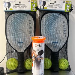 Franklin Pickleball 2 Player Wooden Padt & Ball Set Both Packs And The Pick The Balls $28