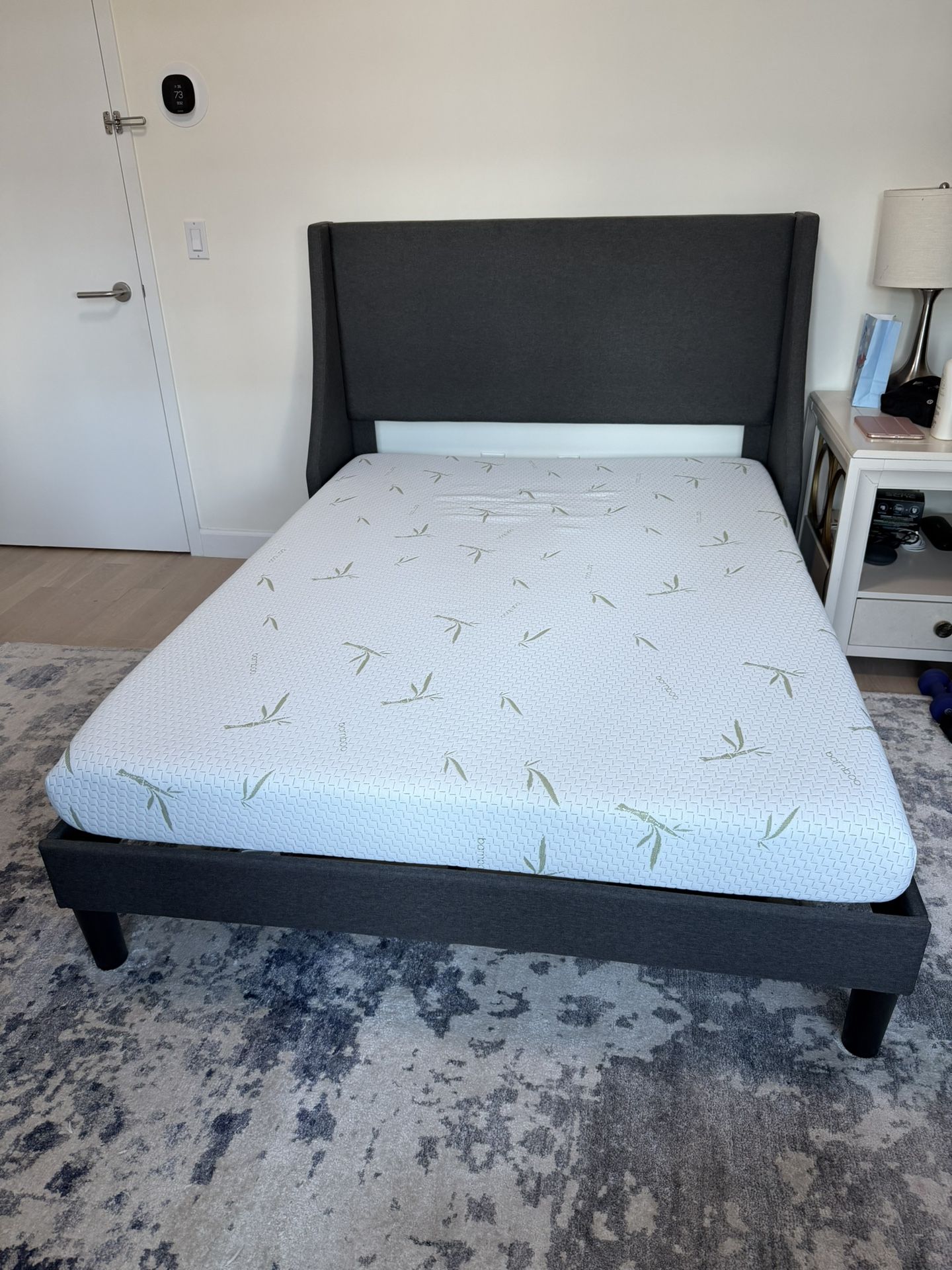 Full Platform Bed + Tulo 6” Memory Foam Bamboo Mattress