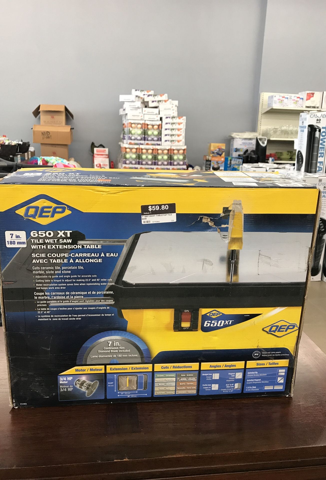 Brand New QEP 650 XT Tile Wet Saw with Extension Table