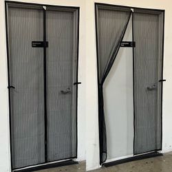 New In Bag Standard Size Door Mosquito Insect Flies Screen Mesh Shade Magnetic Door With Velcro Anchors 