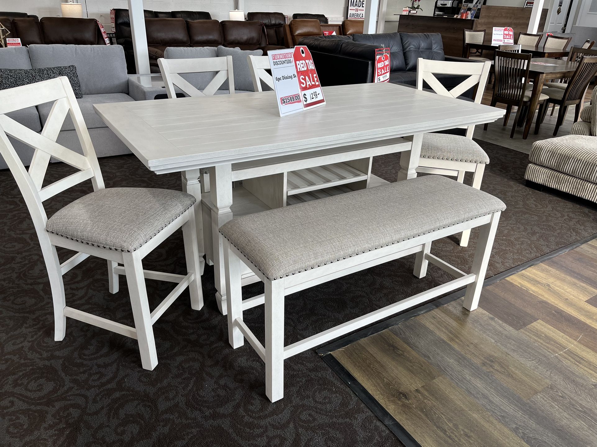 6pc Counter Height Dining Table Set