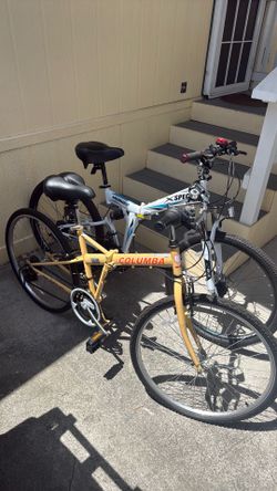 To barely used foldable, multi speed bikes