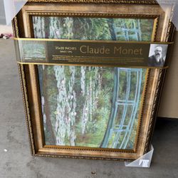 Monet Framed Rework Painting 