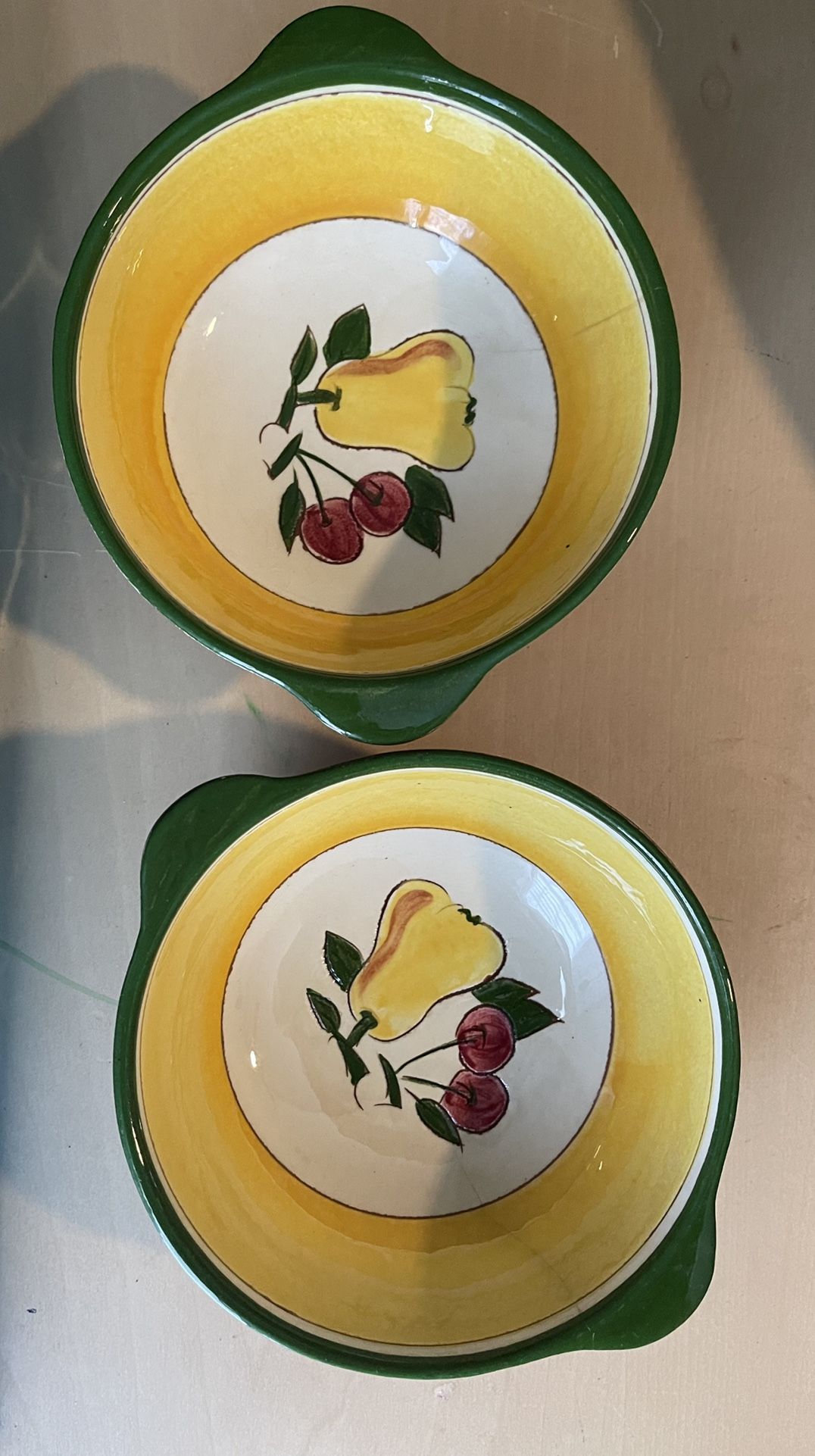 Vintage Della-Ware Festival Pottery Cherries And Pear Design