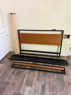Metal and bamboo Queen bedframe