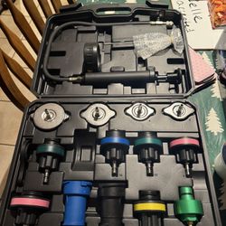 16 Pcs Universal Radiator Pressure Tester Kit,Coolant Pressure Tester kit with 13 Radiator Adapters,Precise Coolant Leak Detector for All Vehicle Cool