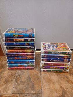 6 Disney masterpiece collection VHS tapes and 10 regular.