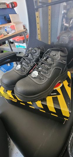 Skechers WOMEN'S Work Burgin Coralrow Comp Toe Sneaker Boots Black US SIZE 6.5