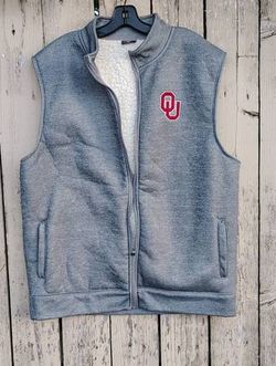 Thick Heavy OU University Faux Shearling Lined Fleece Colosseum Winter Vest