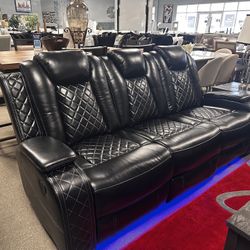 Leather 3Pc Reclining Sofa Set! $1999 🖤⭐️🚨